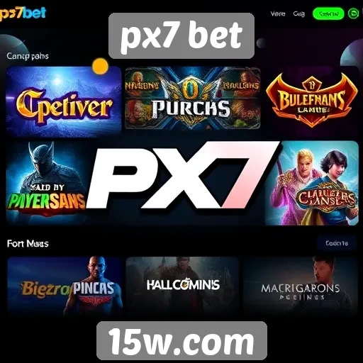 Variedade de jogos disponíveis na plataforma px7 bet